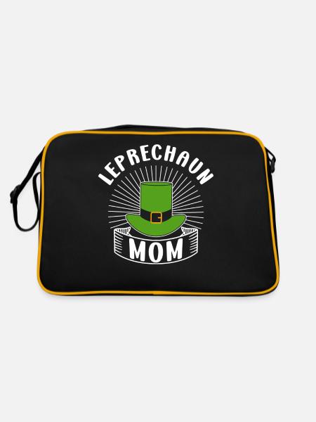 Goblin Mama Leprechaun St Patrick's Day Irish - Retro Bag - black/gold - Back