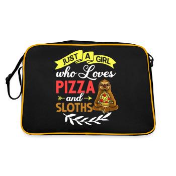Sloth Pizza Livraison Pizzeria Italien - Sac Retro - noir/or - Dos