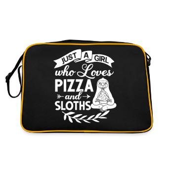 Sloth Pizza Livraison Pizzeria Italien - Sac Retro - noir/or - Dos