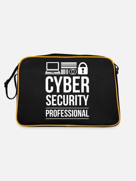 Cybersecurity Profi Hacking Hacker IT Sicherheit - Retro Tasche - Schwarz/Gold - Hinten