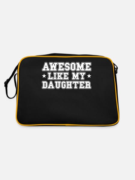 Papa Tochter Génial comme ma fille - Sac Retro - noir/or - Dos