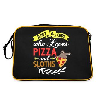 Sloth Pizza Livraison Pizzeria Italien - Sac Retro - noir/or - Dos