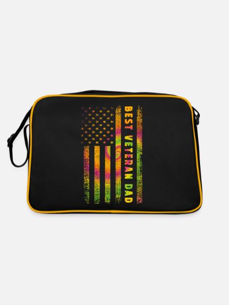 Meilleur père vétéran - Sac Retro - noir/or - Dos