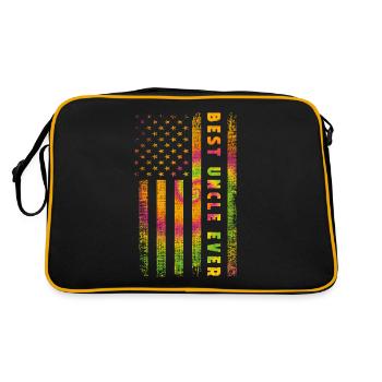 Bester Onkel - Retro Tasche - Schwarz/Gold - Hinten