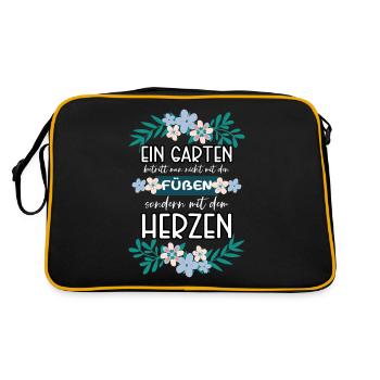 Garten Gärtner - Retro Tasche - Schwarz/Gold - Hinten