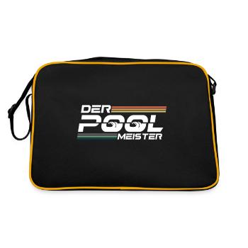 Der Pool Meister Garten Gärtner - Retro Tasche - Schwarz/Gold - Hinten