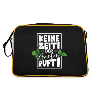Keine zeit der Garten ruft Gärtner - Retro Tasche - Schwarz/Gold - Hinten