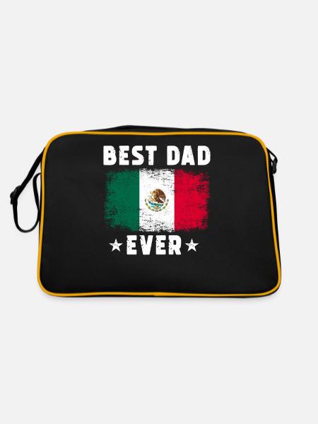 Père mexicain Meilleur père de tous les temps - Sac Retro - noir/or - Dos