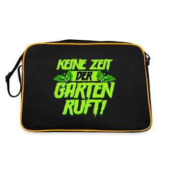Keine zeit der Garten ruft Gärtner - Retro Tasche - Schwarz/Gold - Hinten