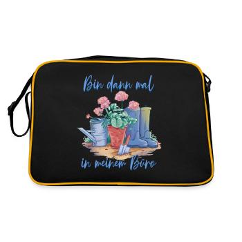 Bin dann mal im Garten Gärtner - Retro Tasche - Schwarz/Gold - Hinten