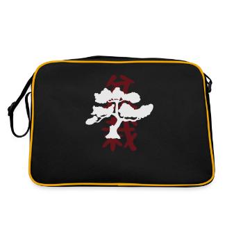 Bonsai tree with japanese calligraphy - bonsai - Retro Bag - black/gold - Back