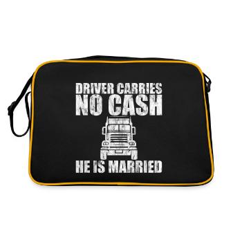 Driver Carries No Cash He Is Married 3 - Retro Tasche - Schwarz/Gold - Hinten