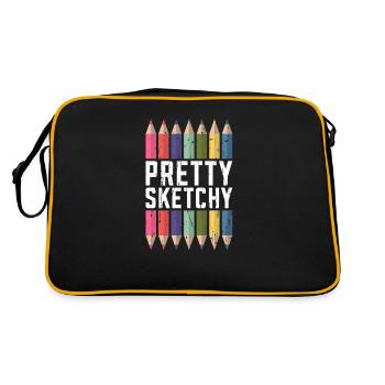 Pretty Sketchy Fun Art - pencils - Retro Bag - black/gold - Back