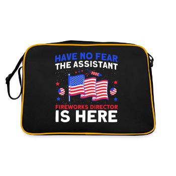 Funny fireworks pyrotechnician saying - Retro Bag - black/gold - Back
