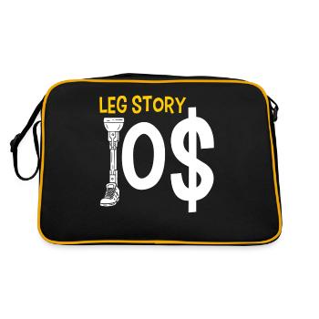 Handicap Amputee Amputation Prosthetic Leg - Retro Bag - black/gold - Back