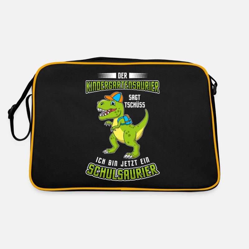 Schulanfang Einschulung 1 Klasse Grundschule - Retro Tasche - Schwarz/Gold
