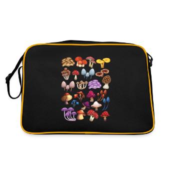 Collection de champignons Cueillette de champignons Cadeau Nature Champignons - Sac Retro - noir/or - Dos