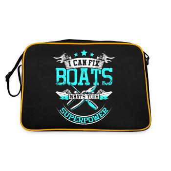 I fix boats - Retro Tasche - Schwarz/Gold - Hinten