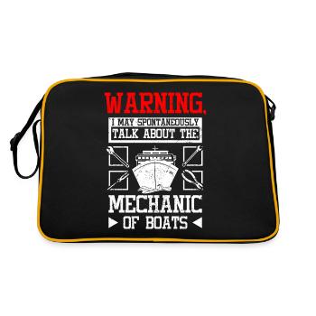 Talk about boat mecanic - Retro Tasche - Schwarz/Gold - Hinten