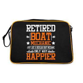 Retired boat mechanic - Retro Bag - black/gold - Back