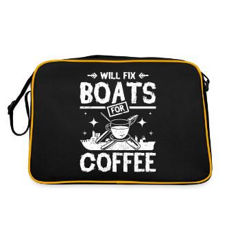 Will fix boats for coffee - Retro Tasche - Schwarz/Gold - Hinten