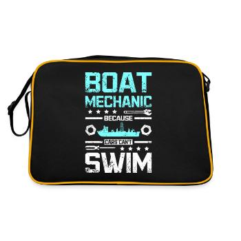 Boat mechanic because cars cant swim - Retro Bag - black/gold - Back