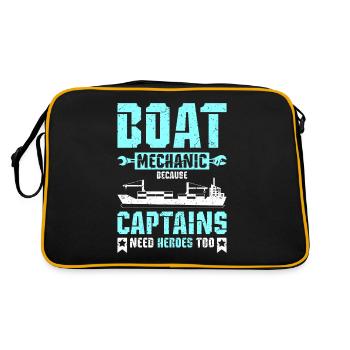 Boat mechanic because captains need heroes too - Retro Tasche - Schwarz/Gold - Hinten