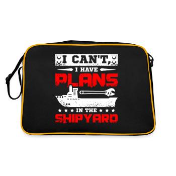 I cant I have plans in the shipyard - Retro Bag - black/gold - Back