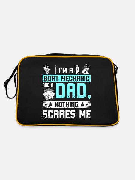 Boat mechanic and father dad - Retro Bag - black/gold - Back