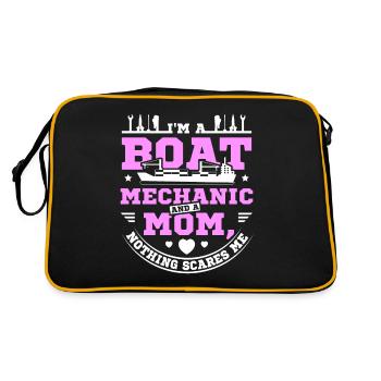 Boat mechanic and Mother mom - Retro Bag - black/gold - Back