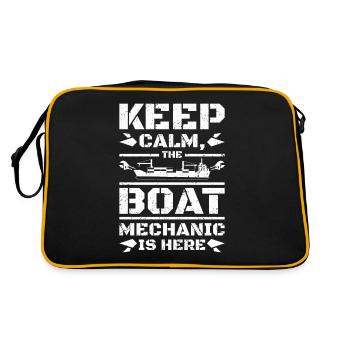 Keep calm the boat mechanic is here - Retro Bag - black/gold - Back