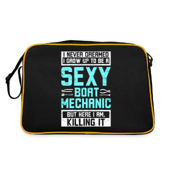 Sexy boat mechanic - Retro Bag - black/gold - Back
