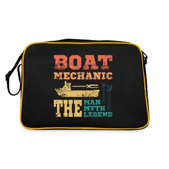 Boat mechanic the man the myth the legend - Retro Tasche - Schwarz/Gold - Hinten