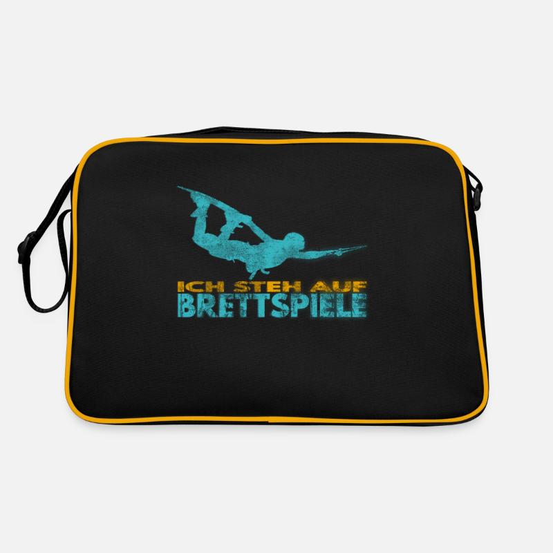 Ich steh auf Brettspiele. Wakeboard Lifestyle - Retro Tasche - Schwarz/Gold