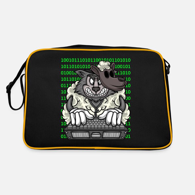 Hacker Wolf In Sheep's Clothing Cybersecurity Retro Bag