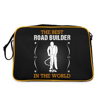 Road Builder Profession Road Construction Worker Gift - Retro Bag - black/gold - Back