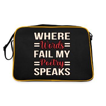 Mots Échec Poésie Parle Poète - Sac Retro - noir/or - Dos