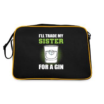 I'll Trade My Sister For A Gin - Retro Tasche - Schwarz/Gold - Hinten