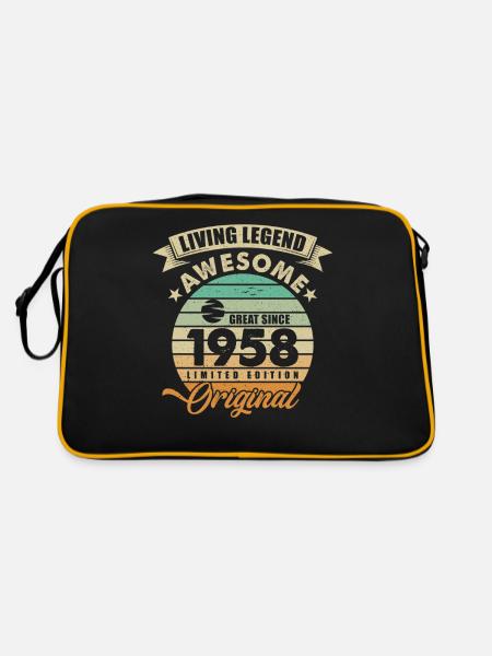 1958 Birthday - Retro Bag - black/gold - Back