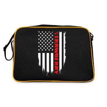 Strawberry Proud American - Retro Tasche - Schwarz/Gold - Hinten