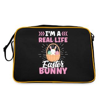 Je suis un vrai lapin de Pâques Pâques Pâques - Sac Retro - noir/or - Dos