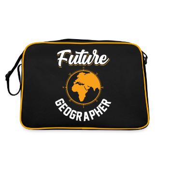 Zukünftiger Geograph Geographiestudent Geographie - Retro Tasche - Schwarz/Gold - Hinten