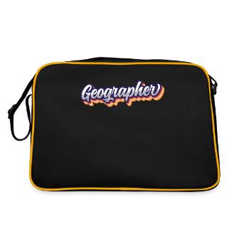 Geograph Geographiestudent Geographie Beruf - Retro Tasche - Schwarz/Gold - Hinten