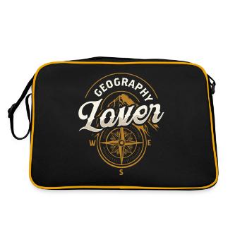 Geographie Liebhaber Geographiestudent Geograph - Retro Tasche - Schwarz/Gold - Hinten