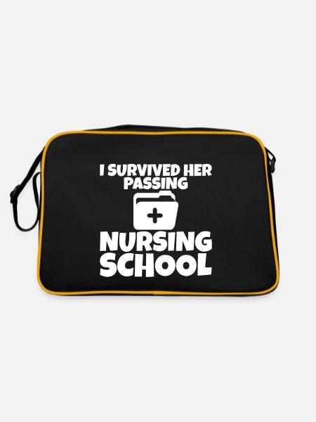 I Survived Her Passing Nursing School 10 - Retro Bag - black/gold - Back