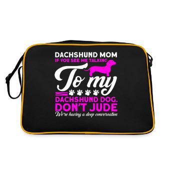 Dachshund Dachshund Dachshund Mama Dachshund Pet - Retro Bag - black/gold - Back