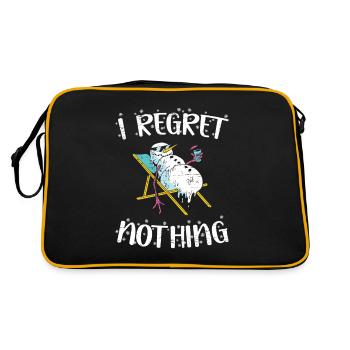 Ich bereue nichts Santa Claus Snowman Holidays - Retro Tasche - Schwarz/Gold - Hinten