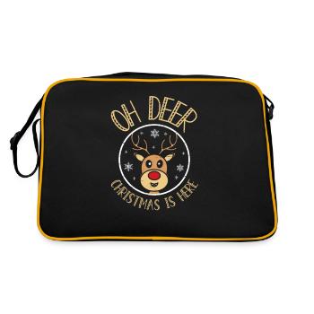 Oh Cerf Noël est ici Père Noël Rennes - Sac Retro - noir/or - Dos