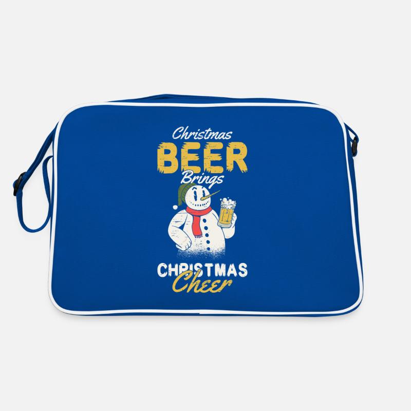 Urlaub mit dem Schneemann des Weihnachtsmanns Retro Tasche