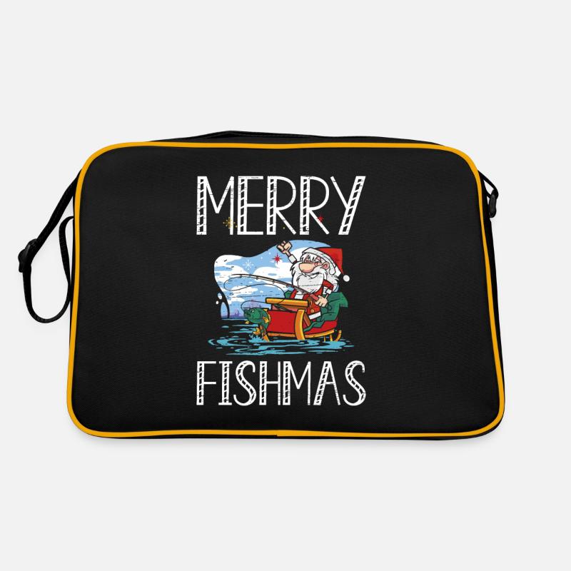 Merry Fishmas Père Noël Vacances de pêche en bateau Sac Retro